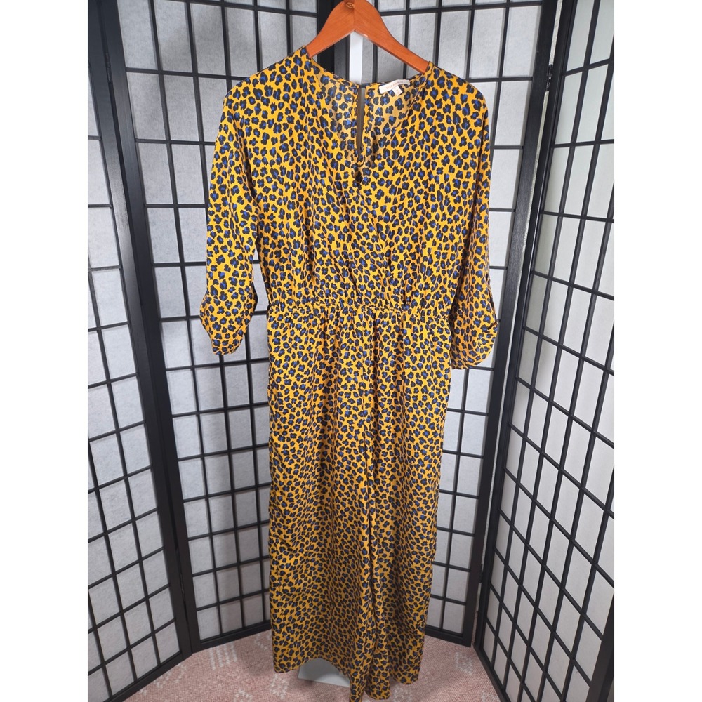 Skies Are Blue Boho Edgy Leopard Print Bohoā Wide Leg Jumpsuit Medium Women